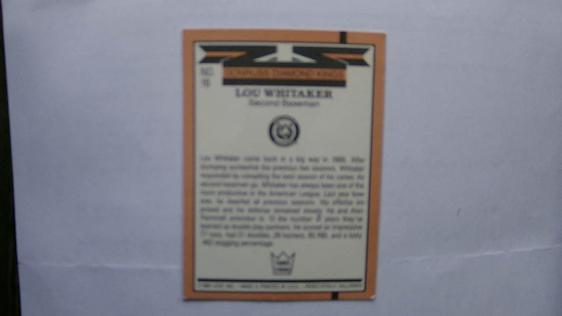 1990 Donruss Lou Whitaker #16